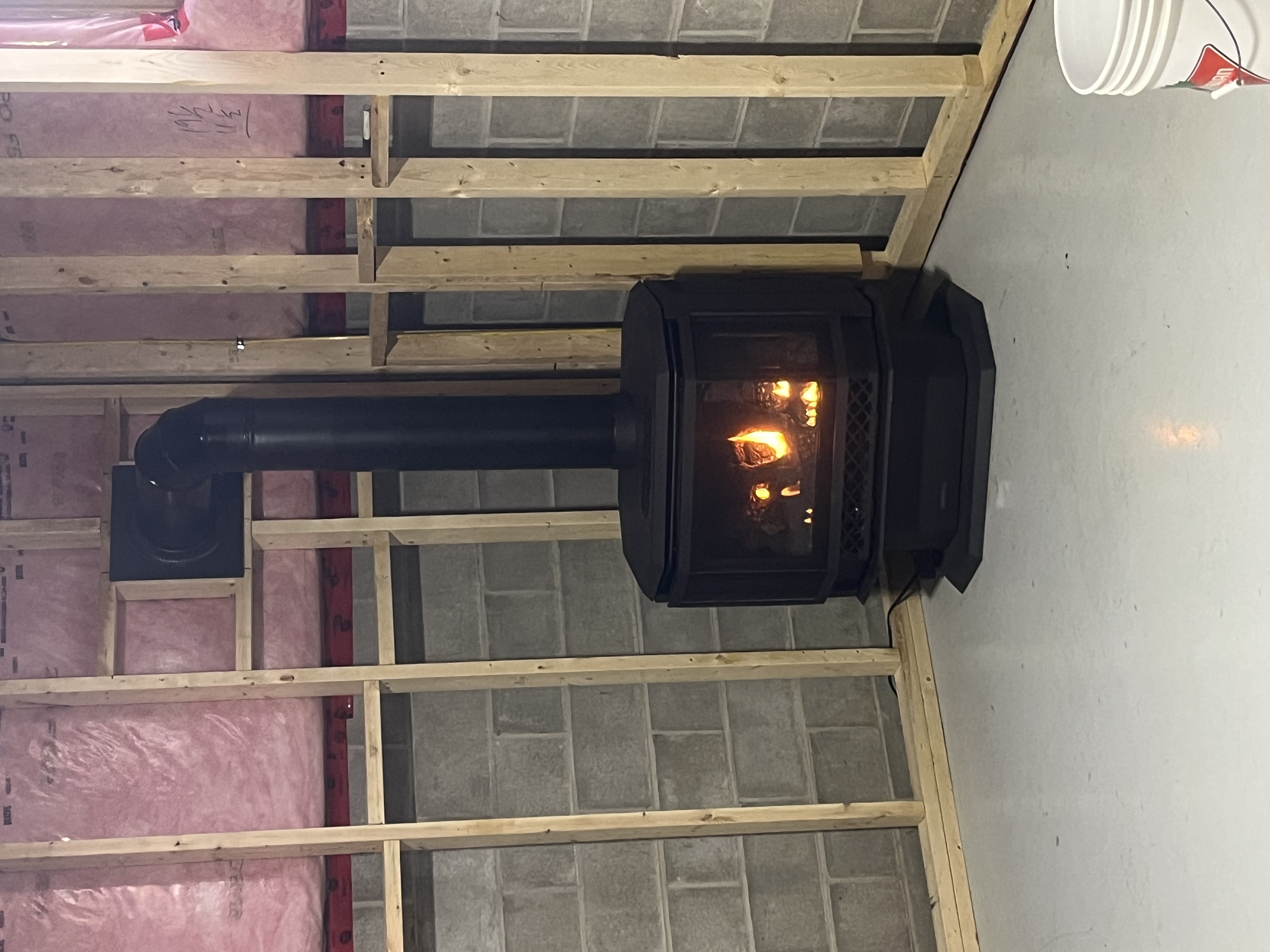 Basement propane fireplace installation near Bancroft Ontario