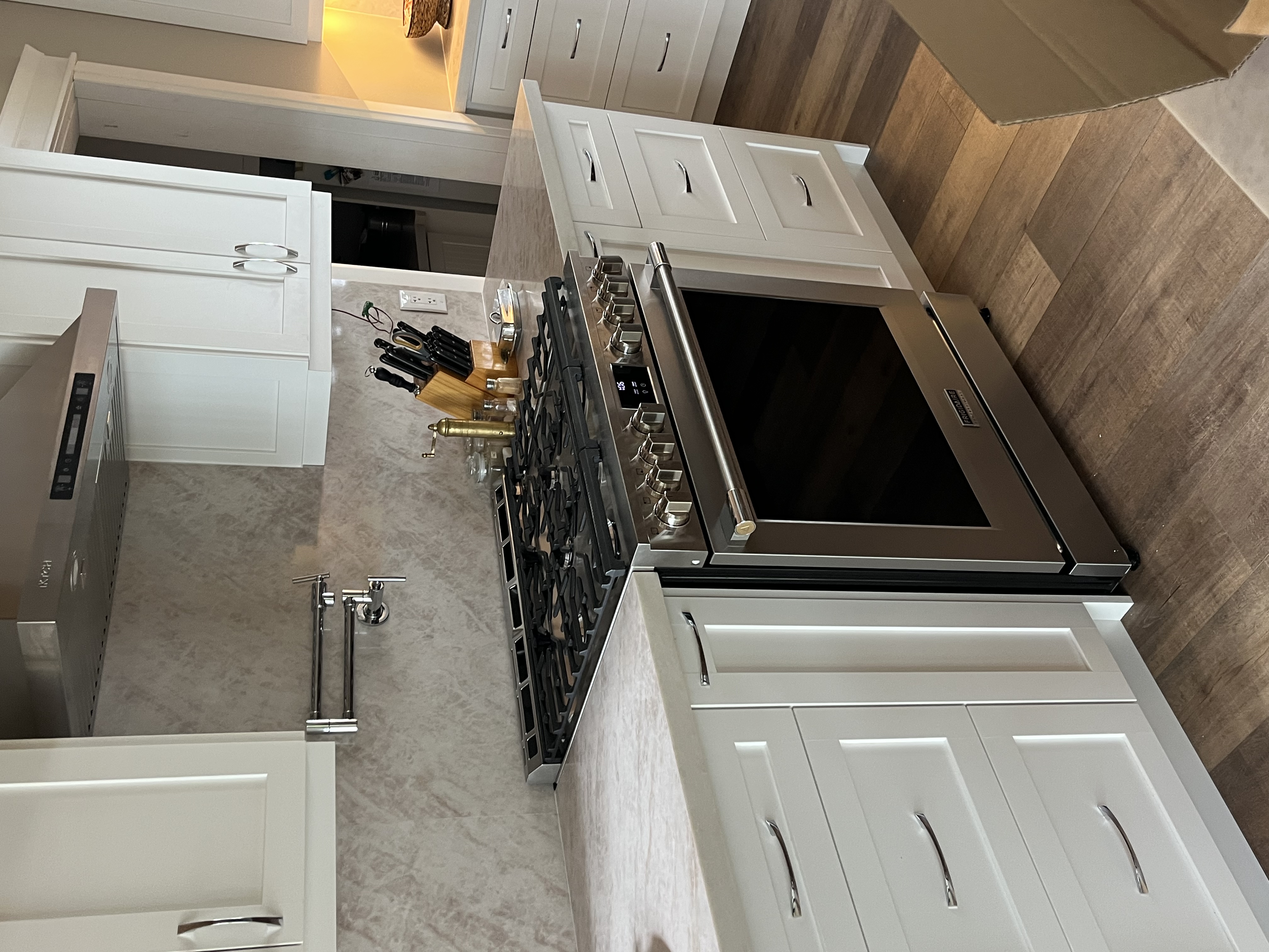 Kitchen propane range installation near Bancroft Ontario